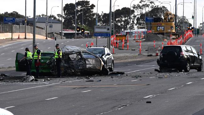 The scene of the tragic crash. Picture: Campbell Brodie