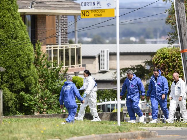 Forensic police at the scene of Hamzy’s shooting.