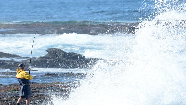 Despite a glut of recent drownings, rock fishermen along the Newcastle coastline continue to risk their lives. Picture by Peter Lorimer.