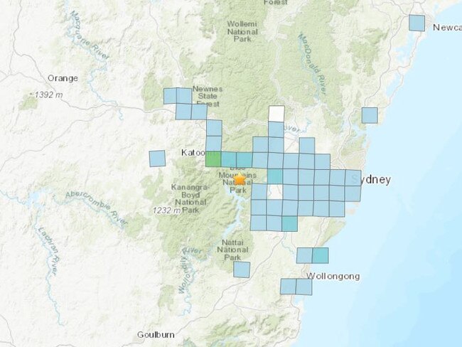 Maps show where the earthquake tremors were felt. Picture: Geoscience Australia