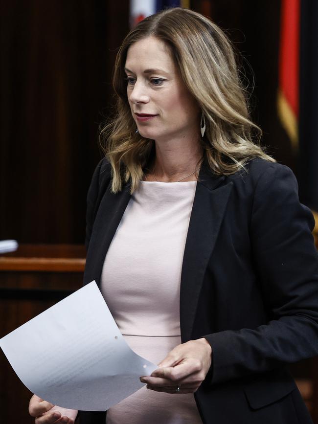 Labor leader Rebecca White during question time in state parliament. Picture: Zak Simmonds