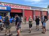 Demonstrators rally outside business following police shutdown