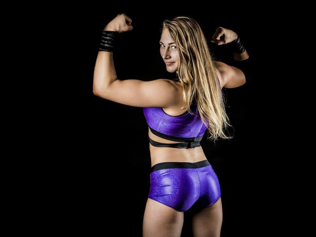 Adelaide wrestler Demi Bennett, before she was known as Rhea Ripley. Picture courtesy of Riot City Wrestling