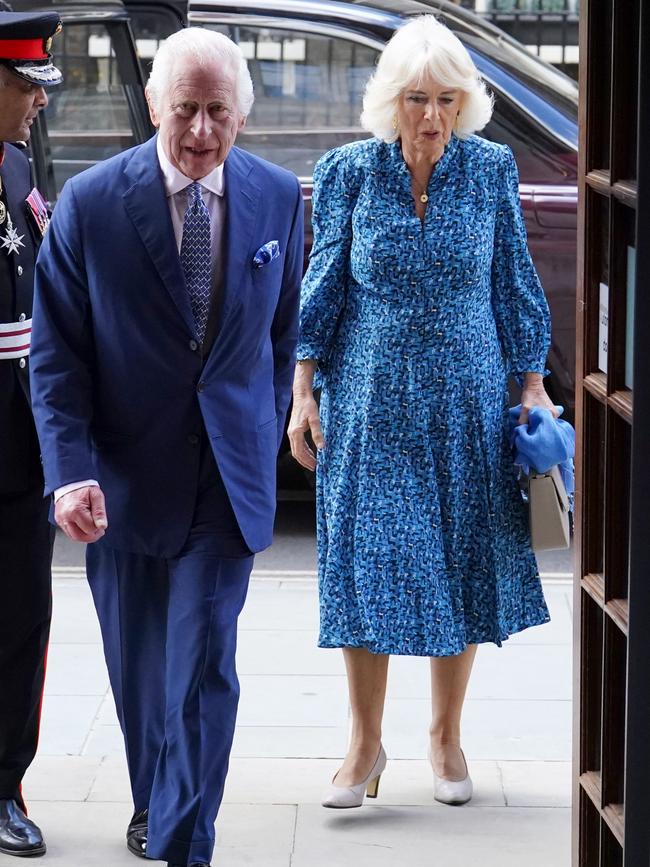 King Charles and Queen Camilla during an official engagement on Wednesday. Picture: Jordan Pettitt-WPA Pool/Getty Images