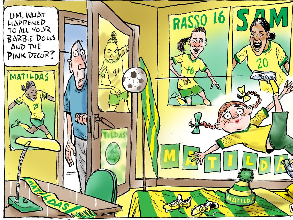 Mark Knight cartoon on the euphoria surrounding the Matildas