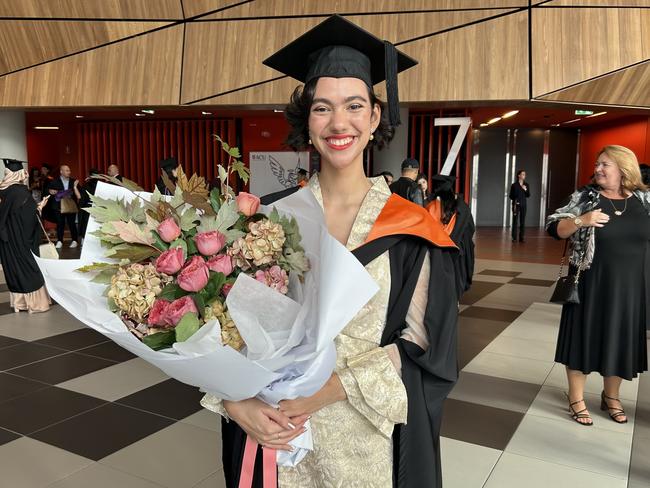 Sabrina Lichtenstein graduates with a Bachelor of Nursing and Bachelor of Business Administration from the Australian Catholic University. Picture: Brittany Busch