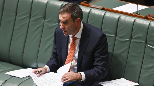 Treasurer Jim Chalmers during Question time at Parliament House in Canberra.. Picture: NCA NewsWire / Martin Ollman