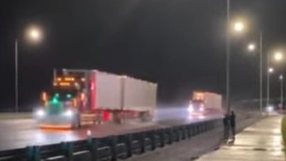 Supply trucks pass through Gordonvale en route to Cairns. Picture: Jaslyn Clarke