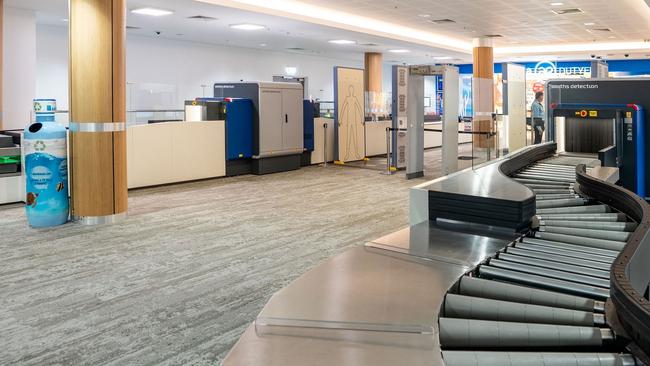 Upgraded security screening area at the international terminal.