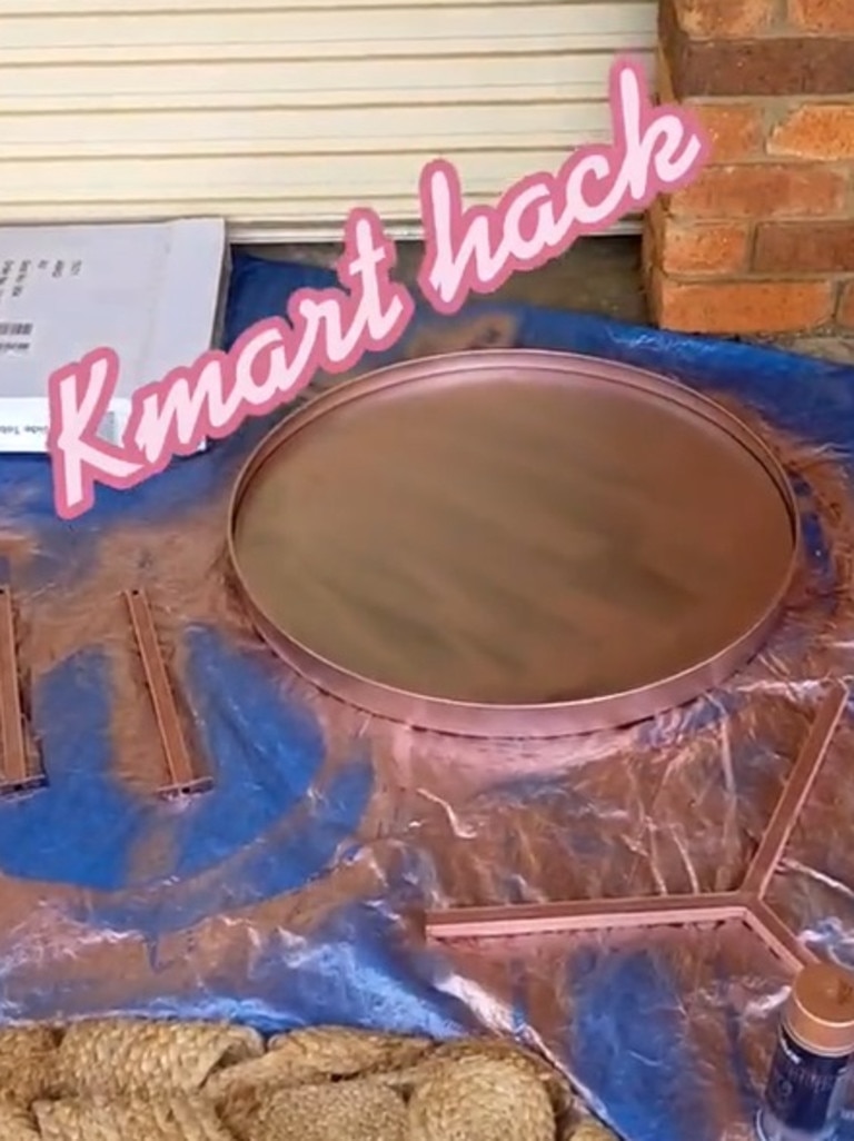 One shopper sprayed the table rose gold. Picture: TikTok/thirtysomethingnerd