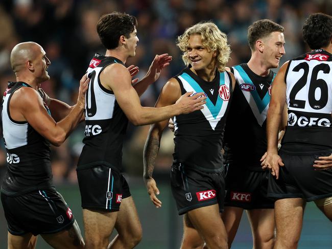 Quinton Narkle snagged a vital goal. Picture: Sarah Reed/AFL Photos via Getty Images