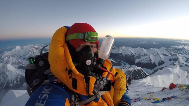 Alyssa Azar on the summit of Mt Everest, May 2018.