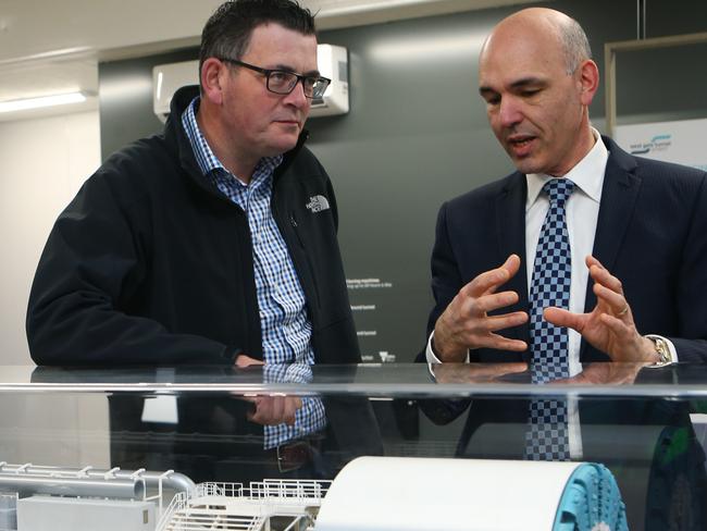 Victorian Premier Daniel Andrews at the site of the Westgate Tunnel project in Melbourne. Picture: AAP Image/David Crosling