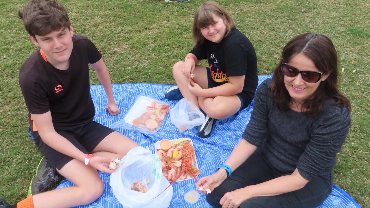 Will and Elouise Croft, with Clare O'Reilly at the Hervey Bay Seafood Festival.