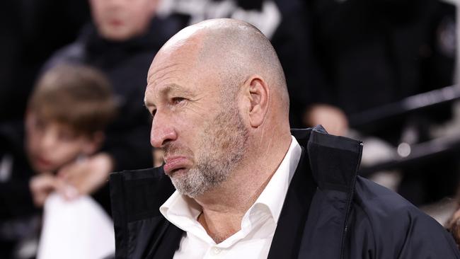 MELBOURNE, AUSTRALIA - AUGUST 23: Collingwood CEO Craig Kelly looks on after  the round 24 AFL match between Melbourne Demons and Collingwood Magpies at Melbourne Cricket Ground, on August 23, 2024, in Melbourne, Australia. (Photo by Darrian Traynor/Getty Images)