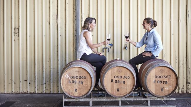 Wine sisterhood: Katherine Brown (right) with her sister, Caroline.