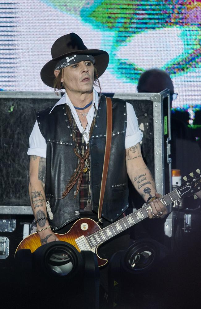 Depp on tour with his band in 2018. Credit: Uffe Kongsted/MEGA