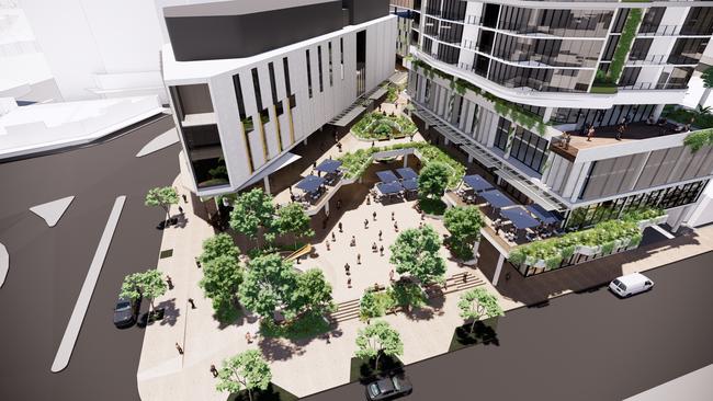 Artist’s impression of the forecourt section of Toowong Town Centre.