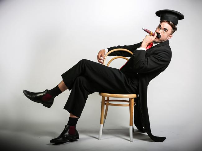 EMBARGOED FOR WEEKEND- Dave Thornton as Groucho Marx for Weekend liftout comedy special on "what comedian inspired you". Picture- Nicole Cleary