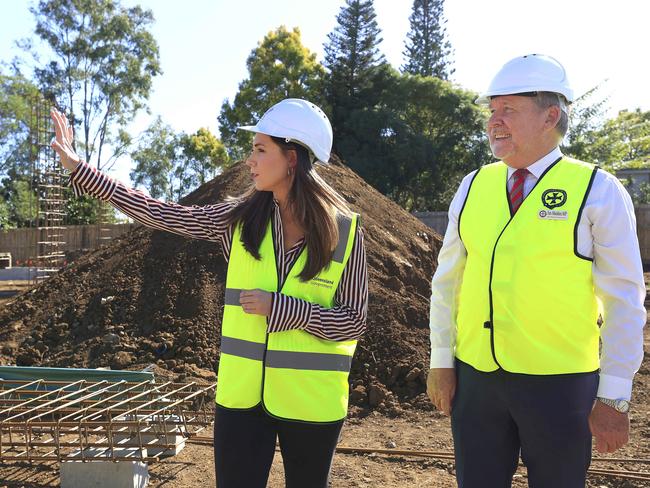 Housing Minister Meaghan Scanlon with MP Jim Madden. Pic: Adam Head