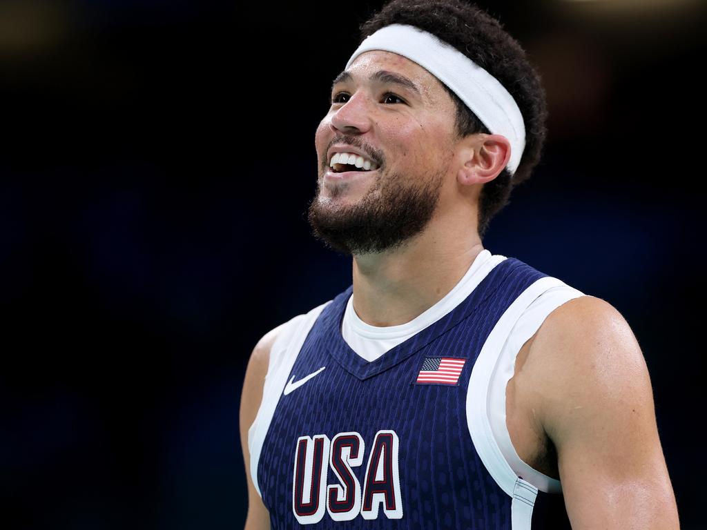 Team USA star Devin Booker gives the Boomers a big chance to beat Serbia in Tuesday’s quarter-final based on Australia’s effort against America in the semi-final at the 2021 Tokyo Games. Photo: Gregory Shamus/Getty Images.