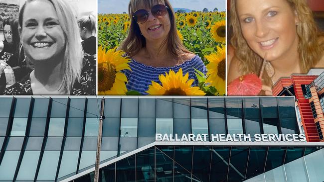 Ballarat Health nurses Claire Clingin, Simone Van Stekelenburg and Danielle Breust.