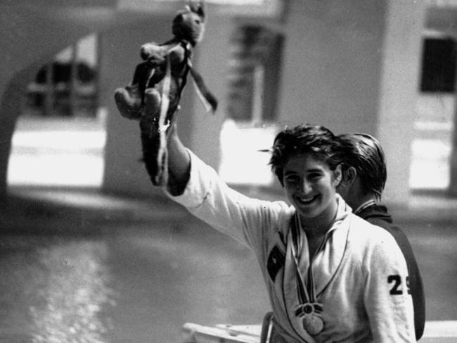 Dawn Fraser after winning the 100m freestyle final at the 1964 Tokyo Olympics.