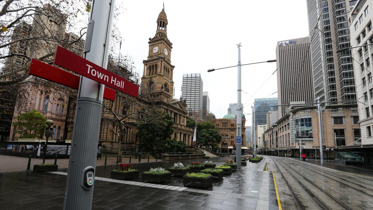 Sydney’s Town Hall looked like a ghost town on Sunday. Picture: NCA Newswire/Gaye Gerard