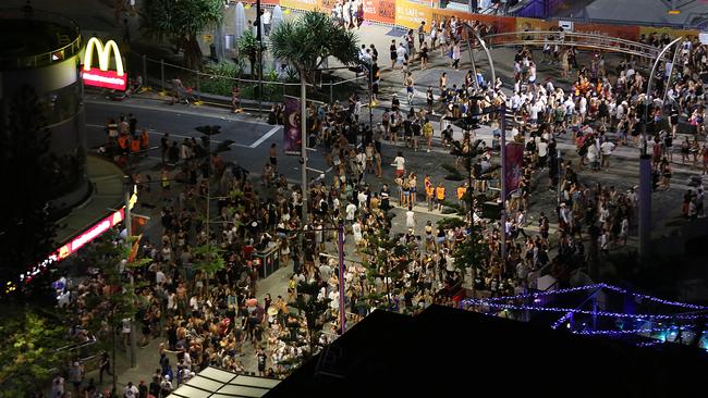 Schoolies on the Gold Coast last year. Police say the Gold Coast is a hotspot for illicit drug production and distribution.