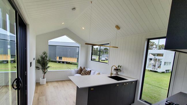 The inside of an Alphaline tiny home. Eight of these homes are set to come to Gympie Recovery and Accommodation Park by September 2023. Picture: Alphaline Tiny Homes.