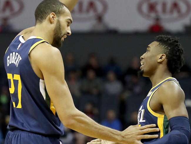 Rudy Gobert (L) and Donovan Mitchell may never be friends again.