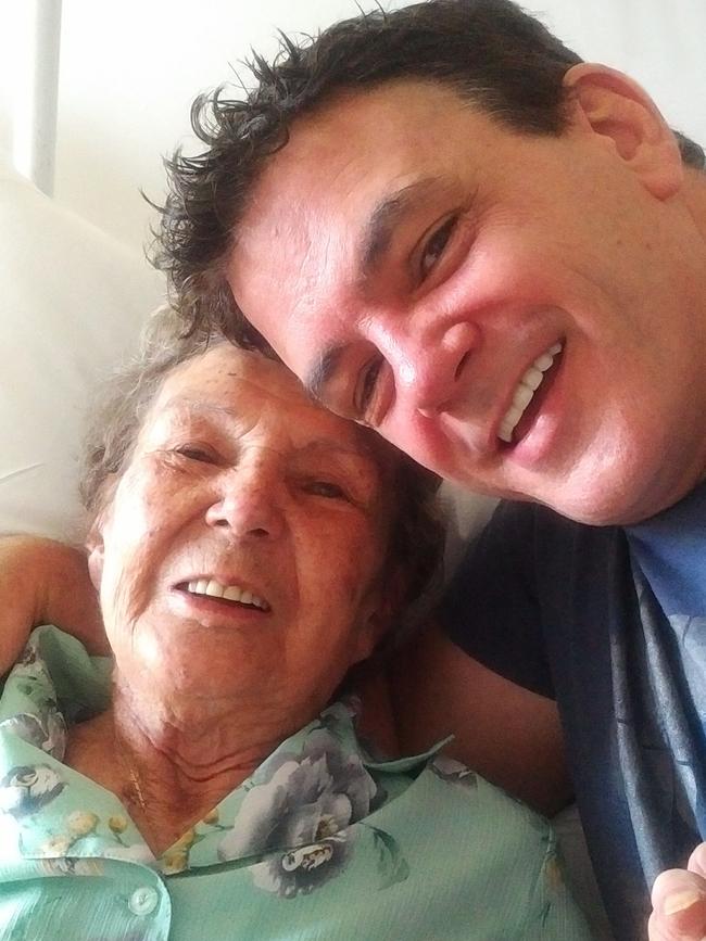 Carers Tasmania CEO David Brennan while caring for his mother Muriel who passed away 11 weeks after being diagnosed with cancer. Picture: Supplied