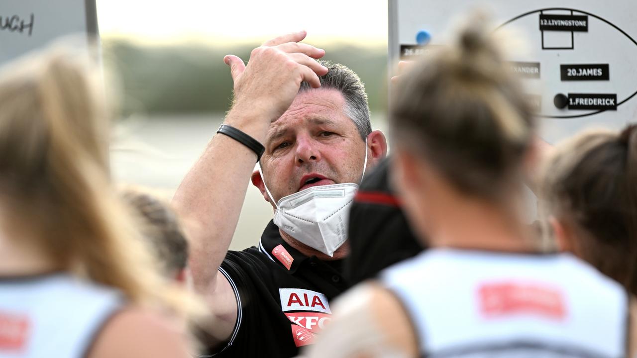 Collingwood coach Steve Symonds has conceded this weekend’s conditions are not ideal. Picture: Bradley Kanaris/Getty Images