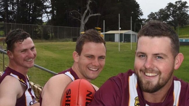 Nairne Bremer's Darcy Hourigan (far right) is putting together a sensational season in the HFL. Picture: Nairne Bremer Football Club