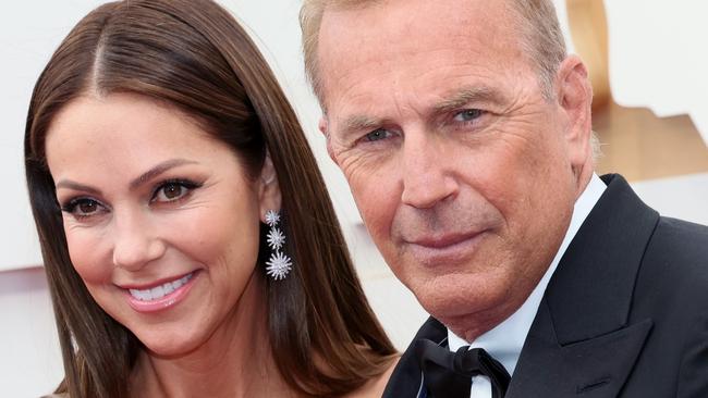 Kevin Costner and wife Christine attend the annual Ocars in March 2022. Picture: Mike Coppola/Getty Images/AFP)