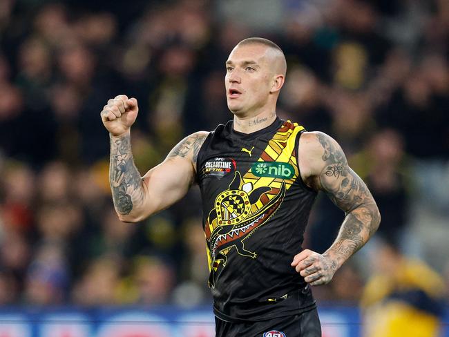 Dustin Martin was in vintage form on the big stage. Picture: Dylan Burns/AFL Photos via Getty Images