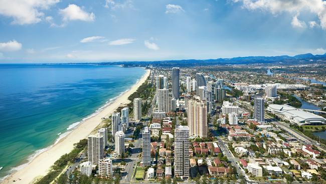 Aerial view of Broadbeach.