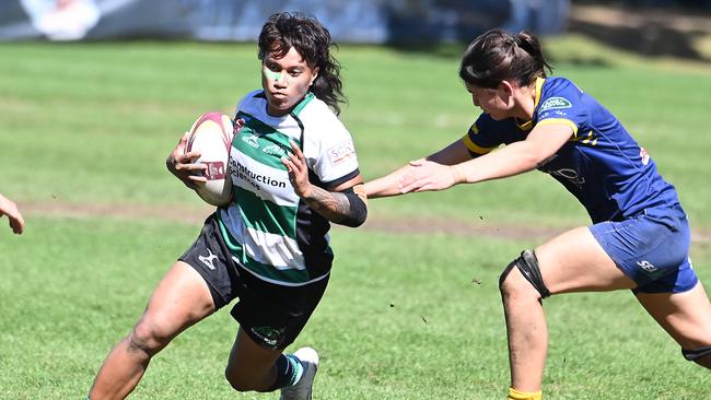 Sunnybank player Eloise Schlecht Club rugby women's semi-final Sunnybank v Bond. Saturday August 12, 2023. Picture, John Gass