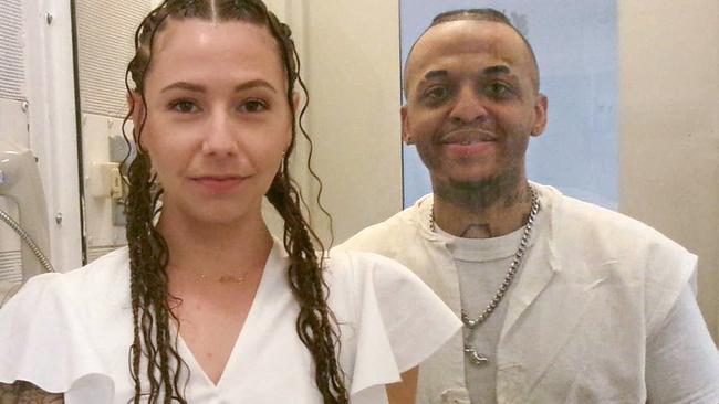 Helene Noa Dubois married Steven Nelson in December. They are pictured in the Allan B. Polunsky Unit, the prison that houses the 169 men on Texas' death row in Livingston, Texas. (Photo by Handout / FAMILY HANDOUT / AFP)