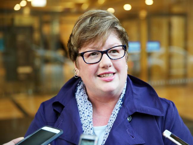 Louisa Hope leaving the Lindt Cafe siege inquiry at JMT Sydney. Picture: Craig Greenhill