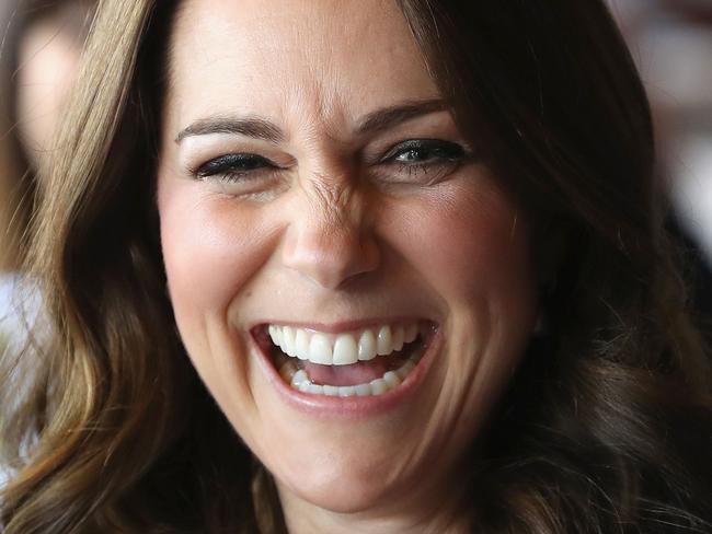 The Duchess of Cambridge laughs while taking part in a Commonwealth quiz ahead of the Gold Coast Games shortly before going on maternity leave. Picture: Chris Jackson/Getty Images