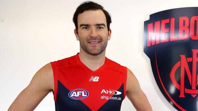 Jordan Lewis signed a three-year deal to join Melbourne. Picture: Michael Klein