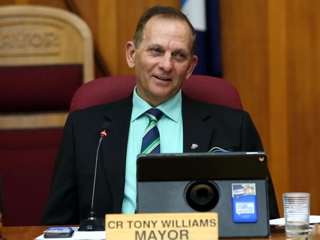 Mayor Tony Williams during Rockhampton Regional Council's adoption of its 2021-22 budget.