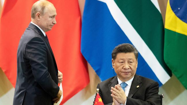 Russian President Vladimir Putin and China's President Xi Jinping. Picture: AFP