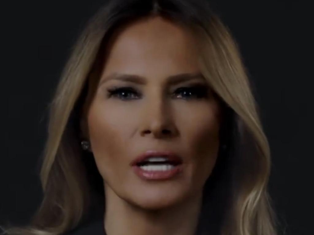 Melania Trump in a video questioning the assassination attempt. Picture: X