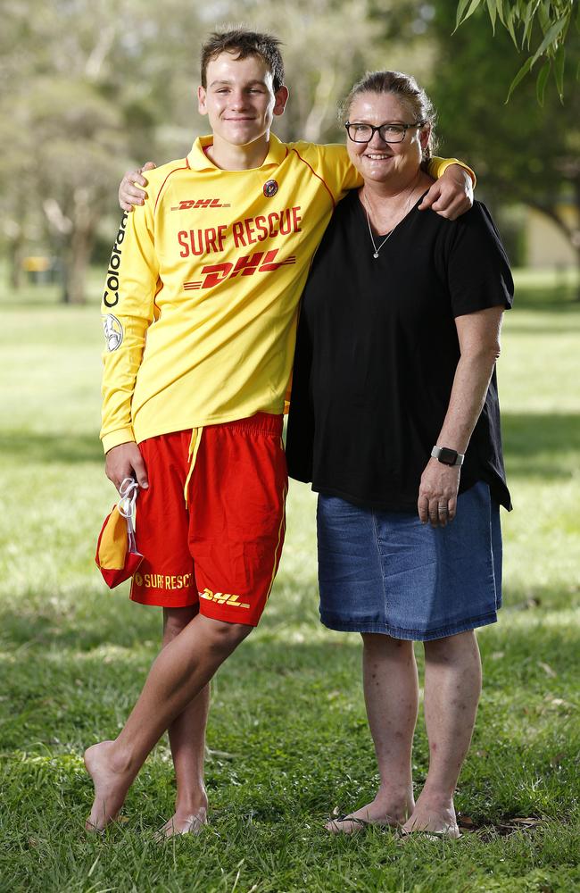 Clayton with his proud mum Lea-Anne Schilg. Picture: AAP/Josh Woning