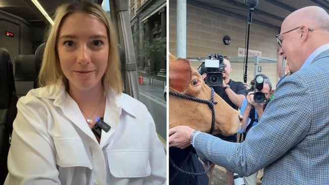 Mikaela on road with Peter Dutton