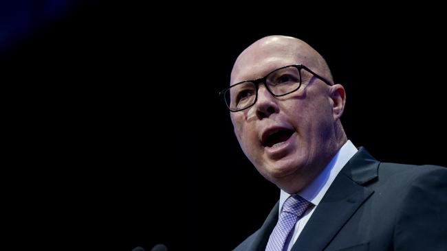 Opposition leader Peter Dutton said on Saturday he could override state bans on nuclear if he wins the Federal election Picture: NewsWire/ Monique Harmer