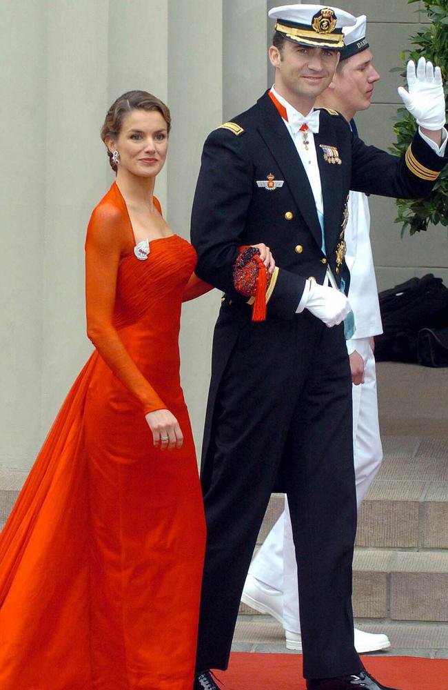 Letizia and Felipe at the 2004 wedding of Princess Mary to Prince Frederik. Picture: Ballesteros