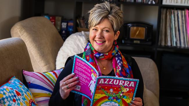 Mel Dzelde with her picture book, Azzurra. Picture: Tom Huntley